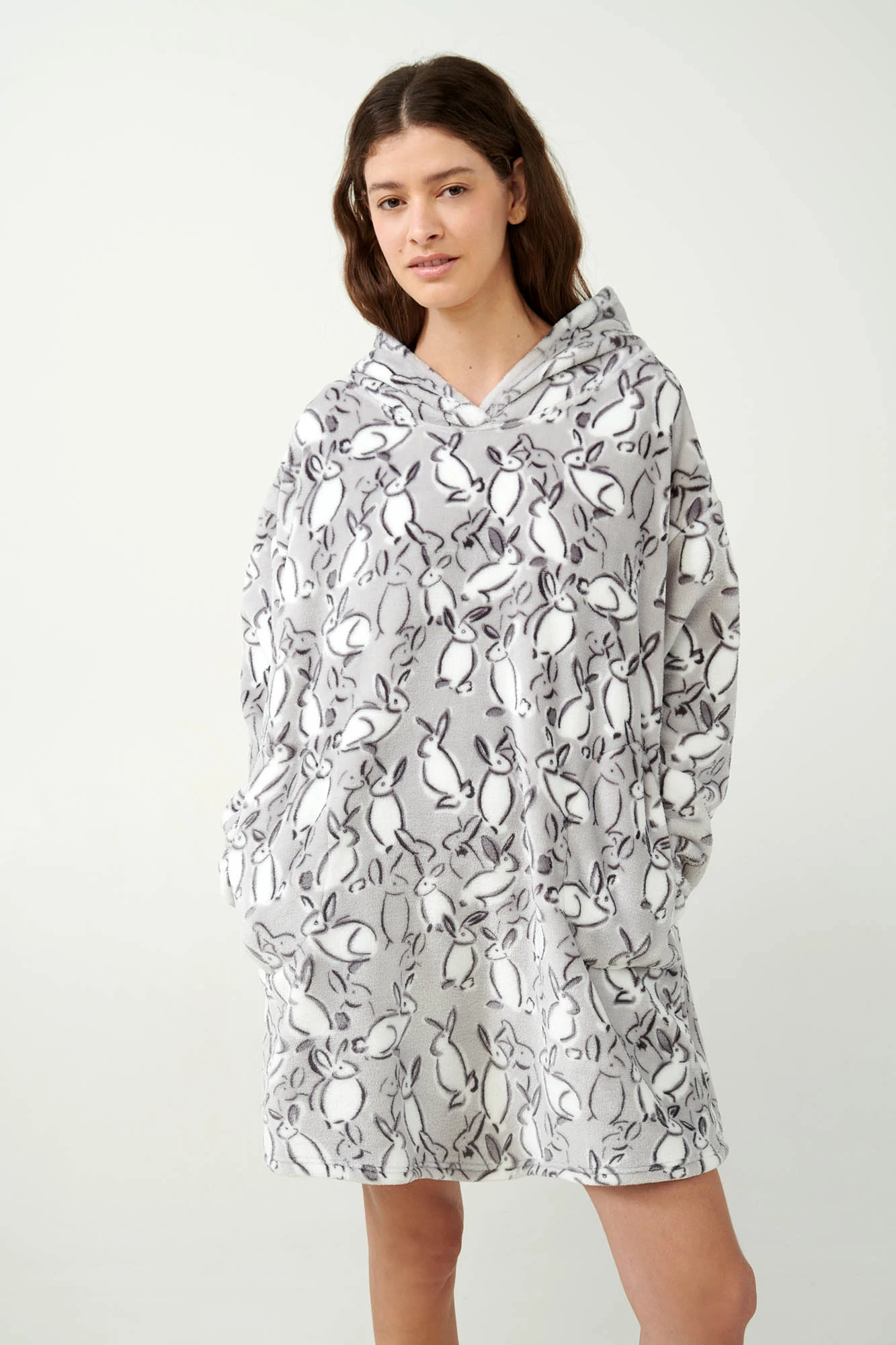 Fleece Νυχτικό με Λαγουδάκια