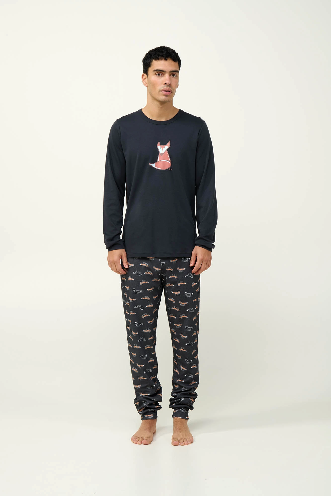 1_0806211110 Ανδρική Βαμβακερή Πυτζάμα με Μανσέτες