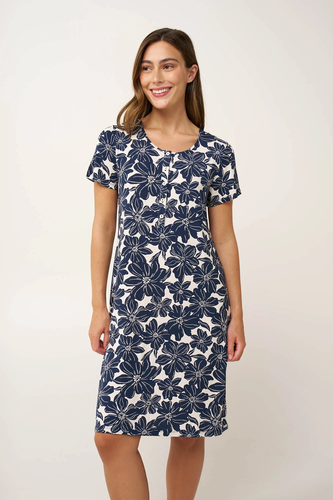 1_0832281217 Φλοράλ Νυχτικό Micromodal με Πατιλέτα