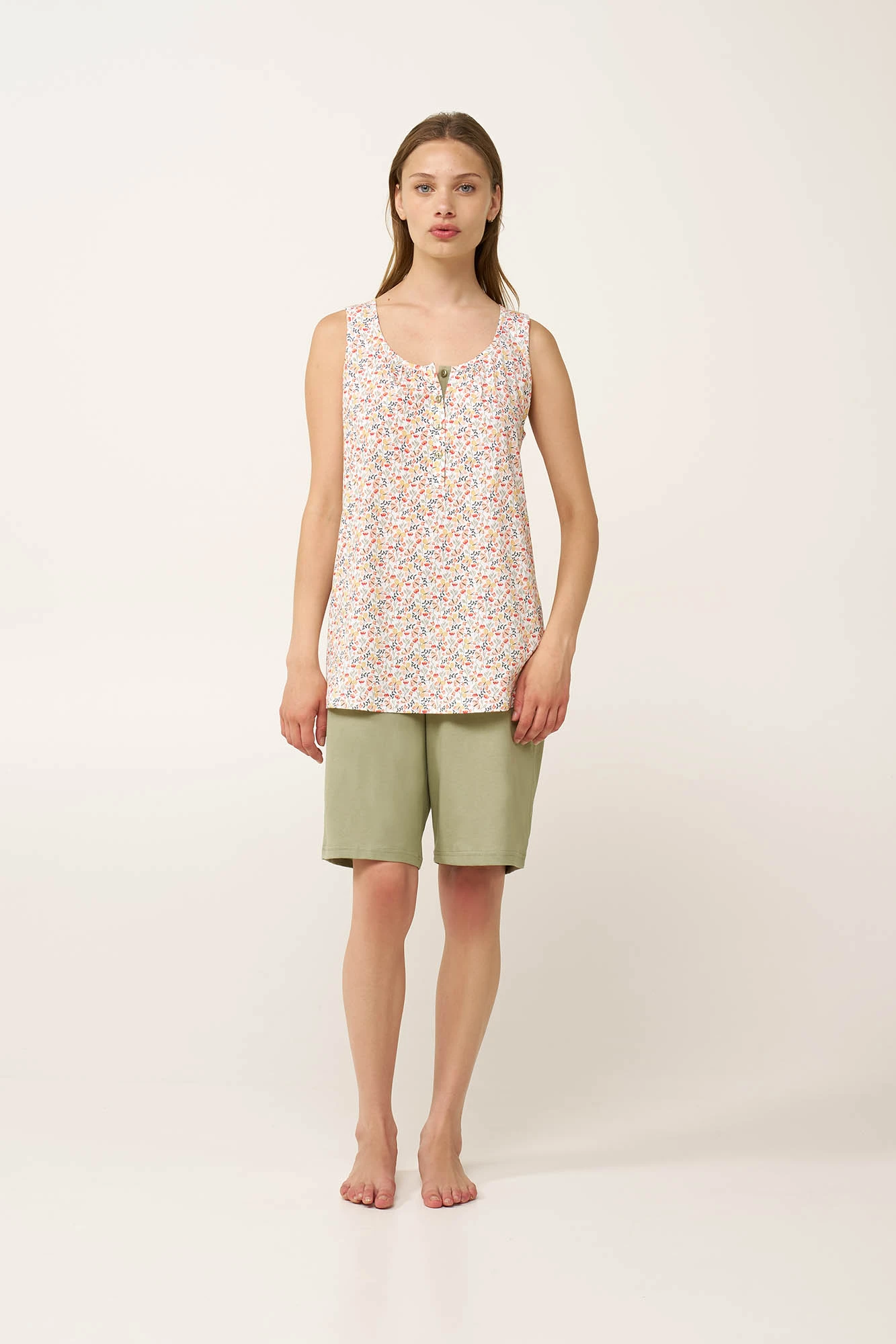 1_0834672484 Γυναικεία Βαμβακερή Πυτζάμα με Πατιλέτα