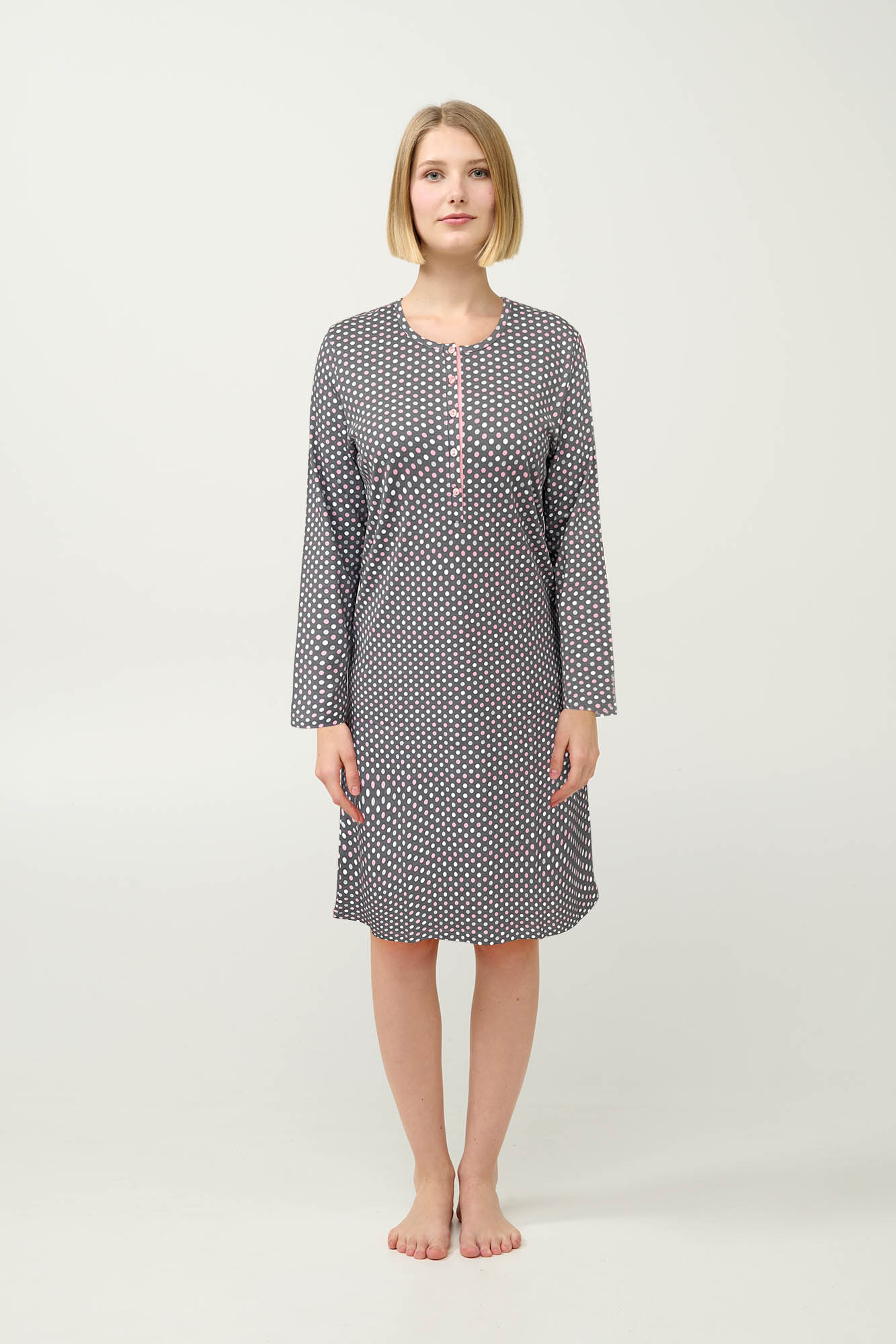 Βαμβακερό Χειμερινό Νυχτικό με Πατιλέτα