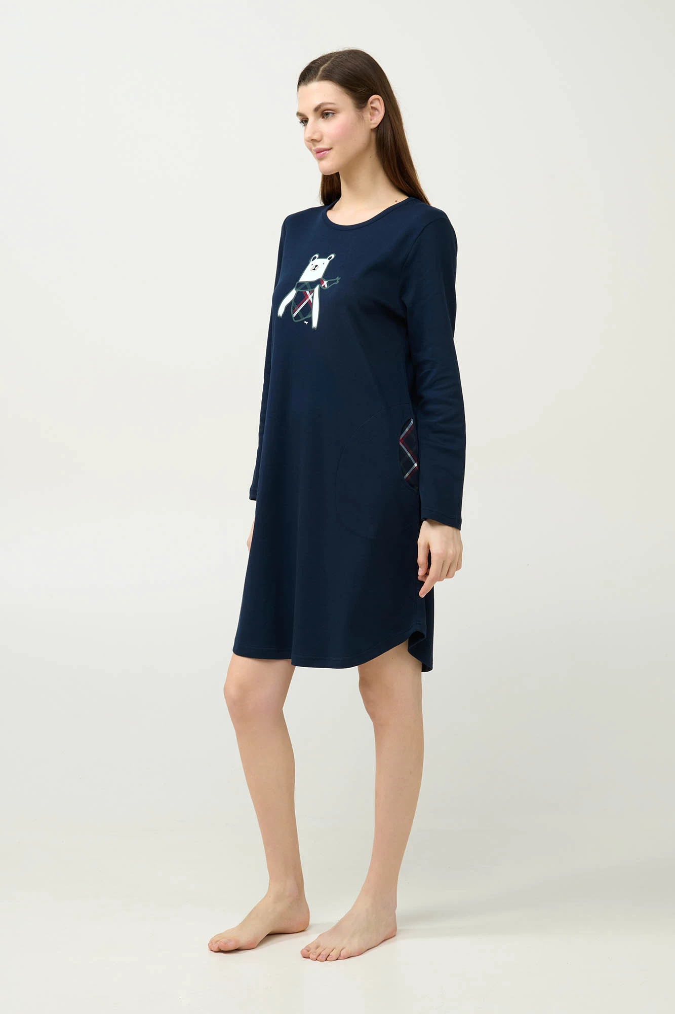 1_0839409814 Βαμβακερό Νυχτικό με Τσέπες