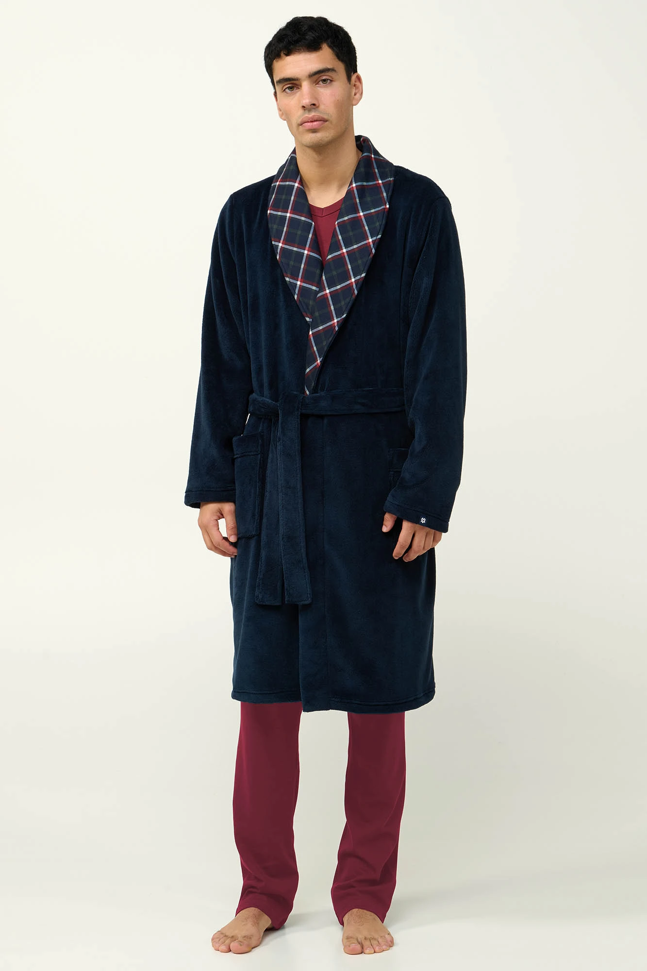 1_0843195045 Μακριά Ανδρική Fleece Ρόμπα