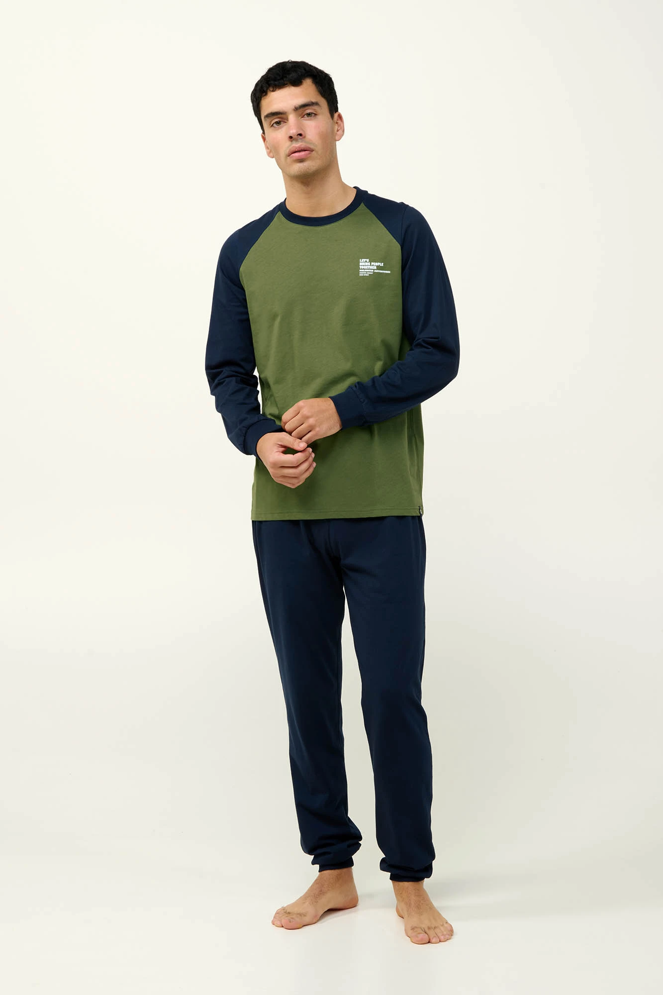 Ανδρική Βαμβακερή Πυτζάμα με Μανσέτες