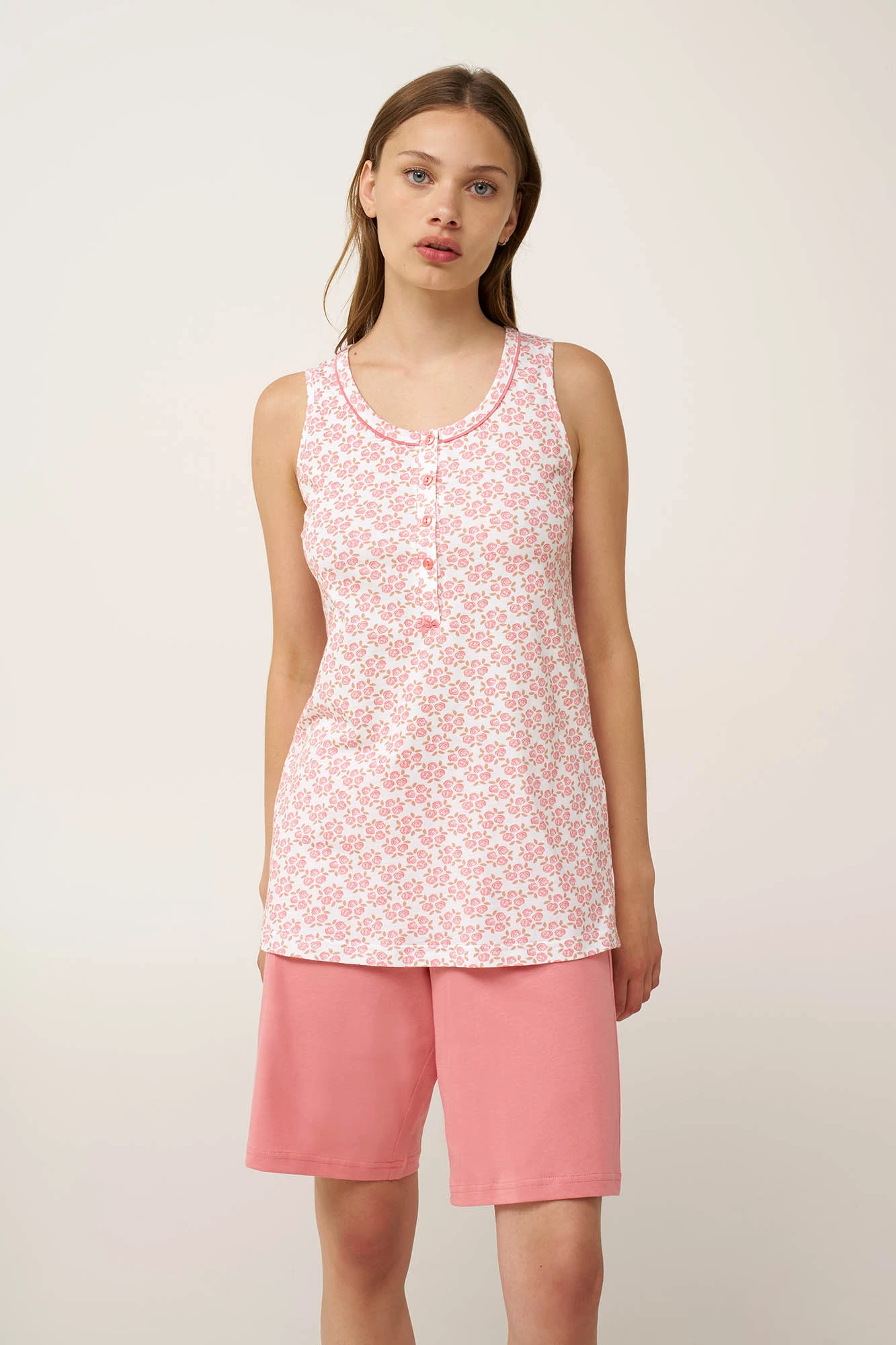 1_0861754533 Γυναικεία Αμάνικη Βαμβακερή Πυτζάμα