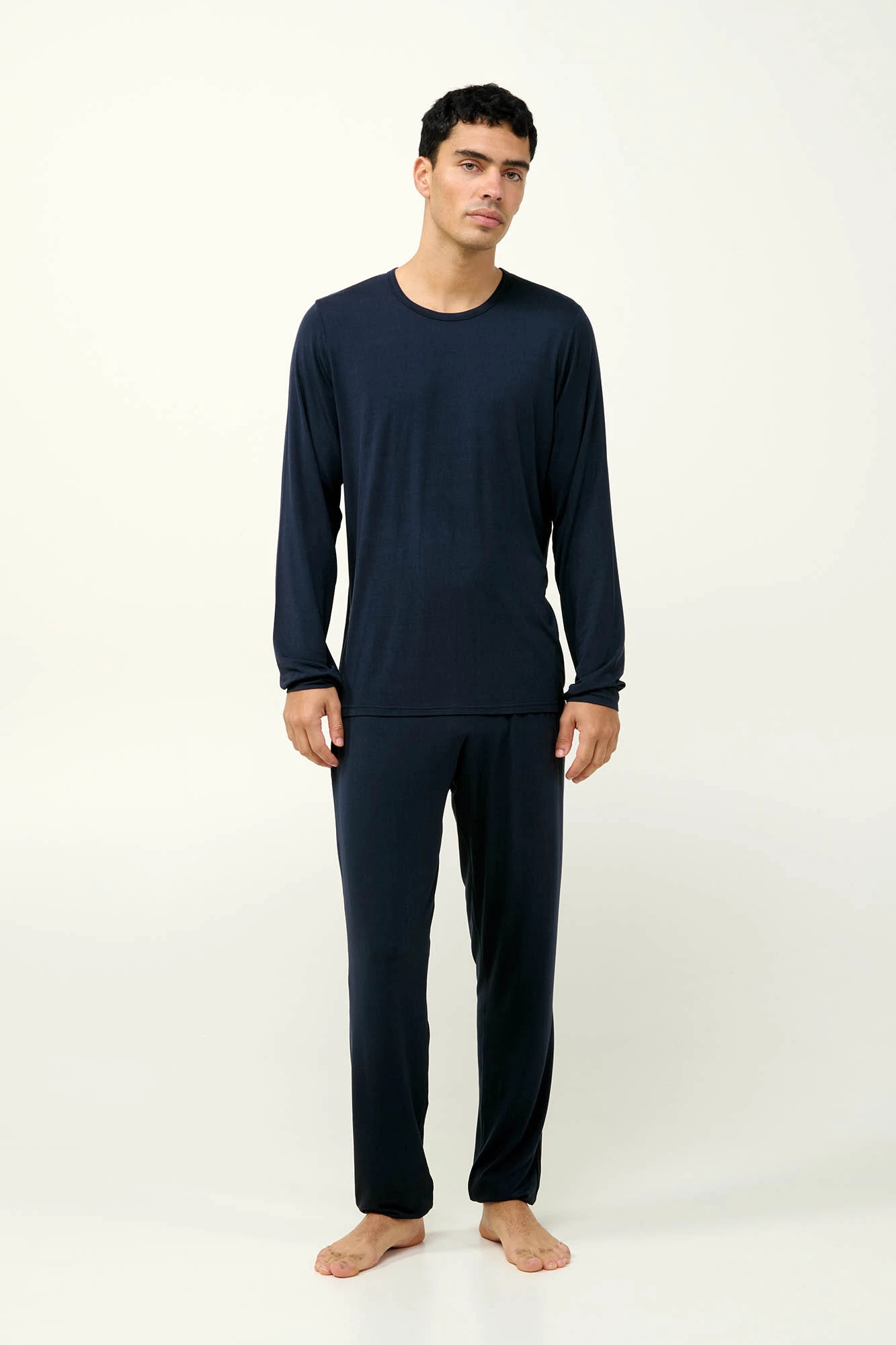 1_0863716637 Ανδρική Πυτζάμα Micromodal με Μανσέτες
