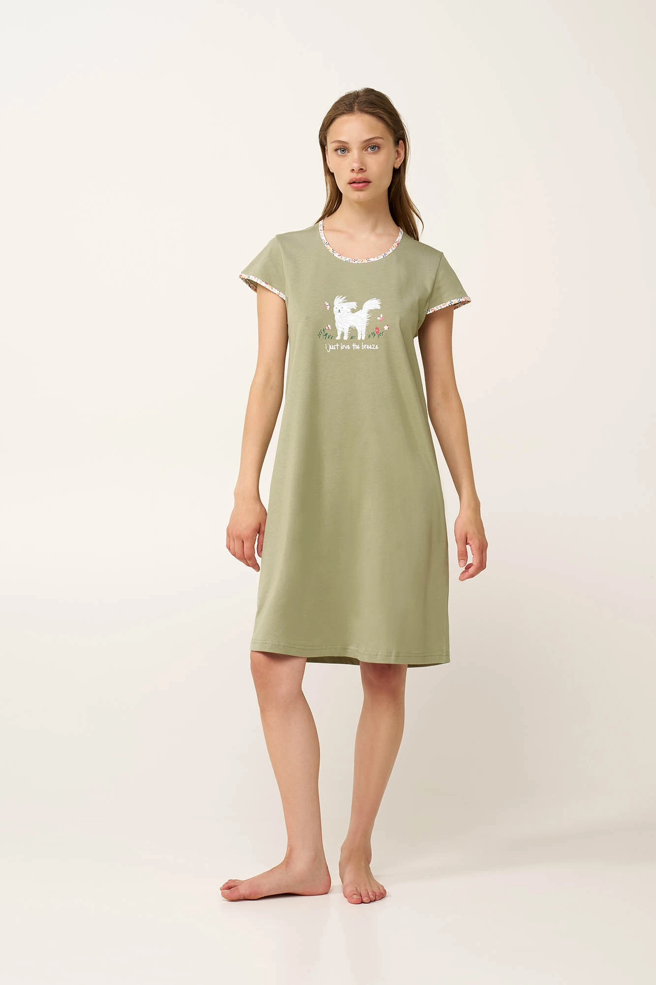 1_0866351333 Βαμβακερό Νυχτικό με Τύπωμα