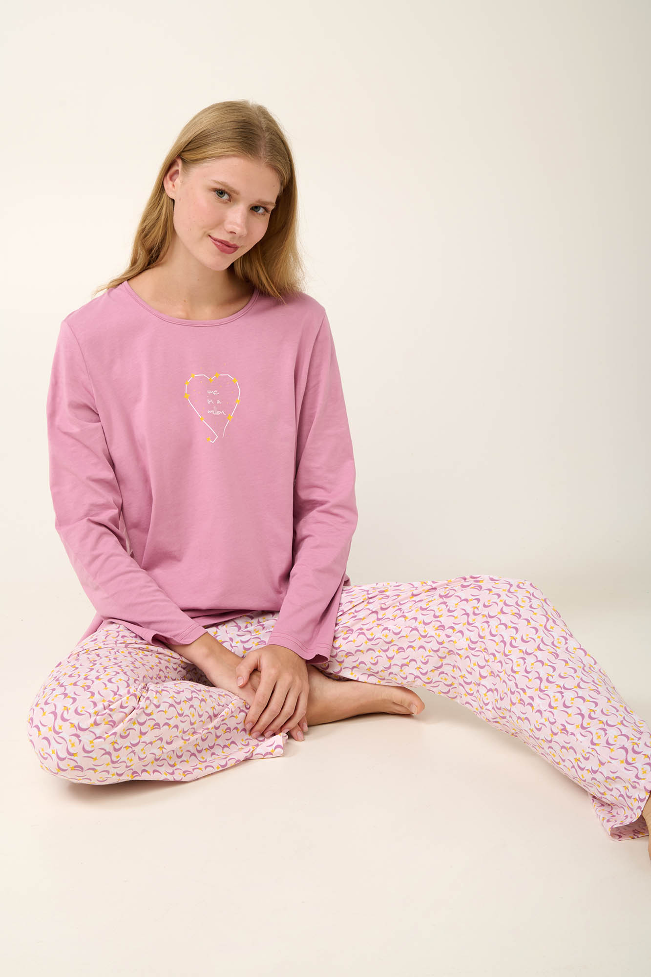 Βαμβακερές Γυναικείες Πυτζάμες με Τύπωμα