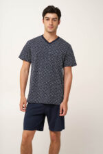 Βαμβακερή Ανδρική Πυτζάμα με V