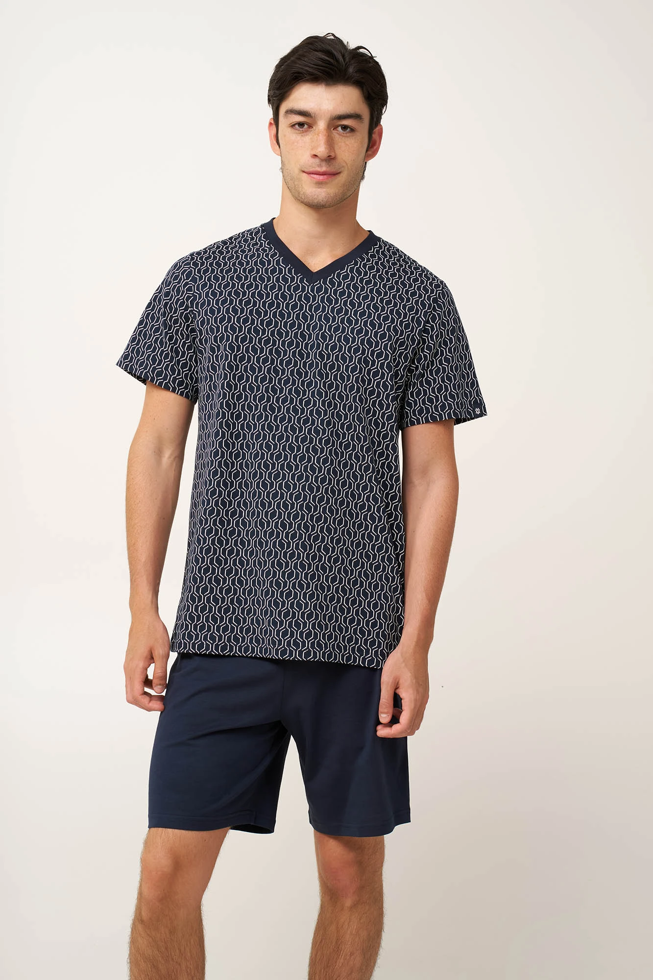 Βαμβακερή Ανδρική Πυτζάμα με V