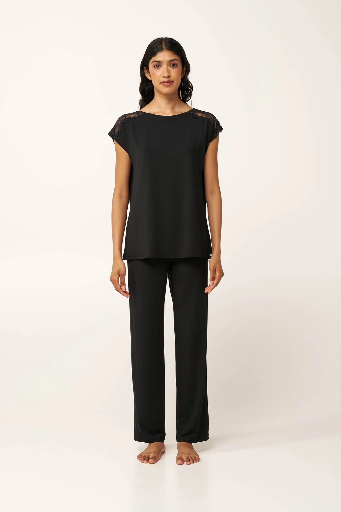 1_0908556641 Γυναικεα Μονόχρωμη Πυτζάμα Micromodal