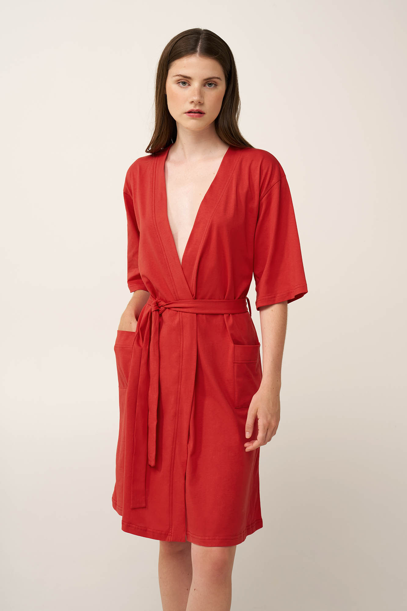 1_0910725289 Γυναικείο Σταυρωτή Βαμβακερή Ρόμπα - Image 1