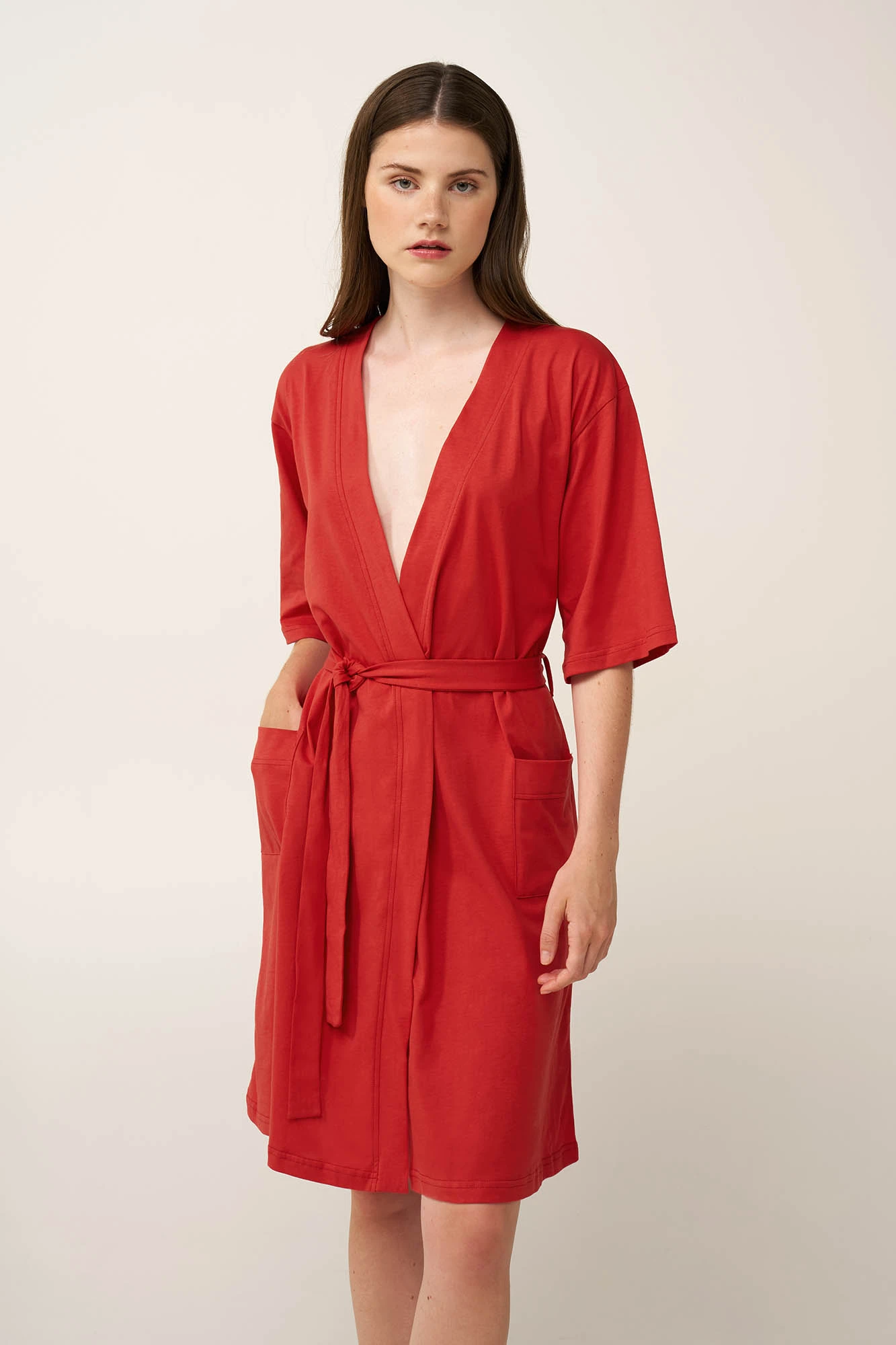 1_0910725289 Γυναικείο Σταυρωτή Βαμβακερή Ρόμπα