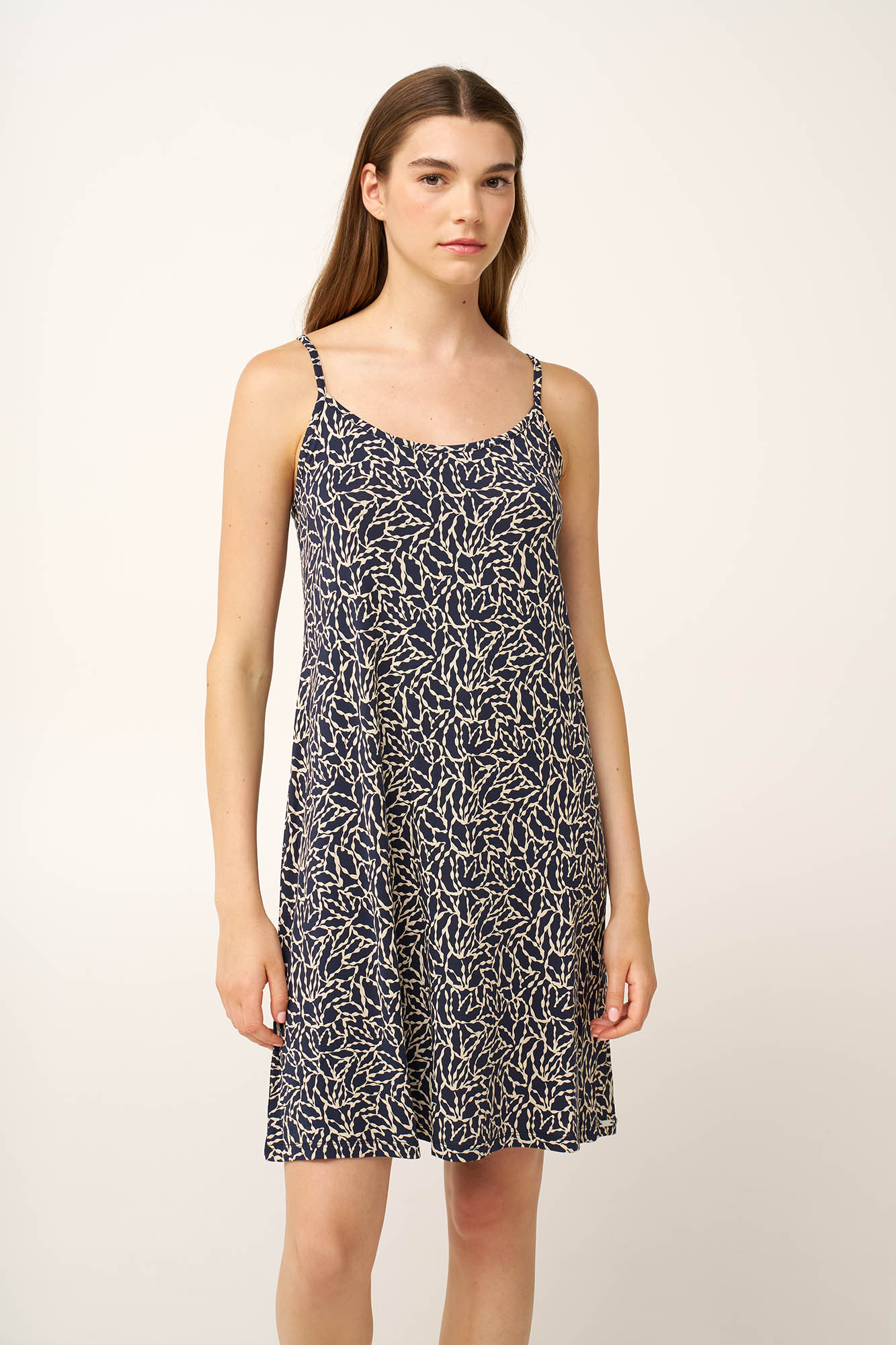 Φλοράλ Micromodal Νυχτικό με Τιράντες