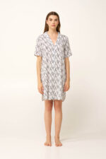 Κουμπωτό Snake Print Νυχτικό