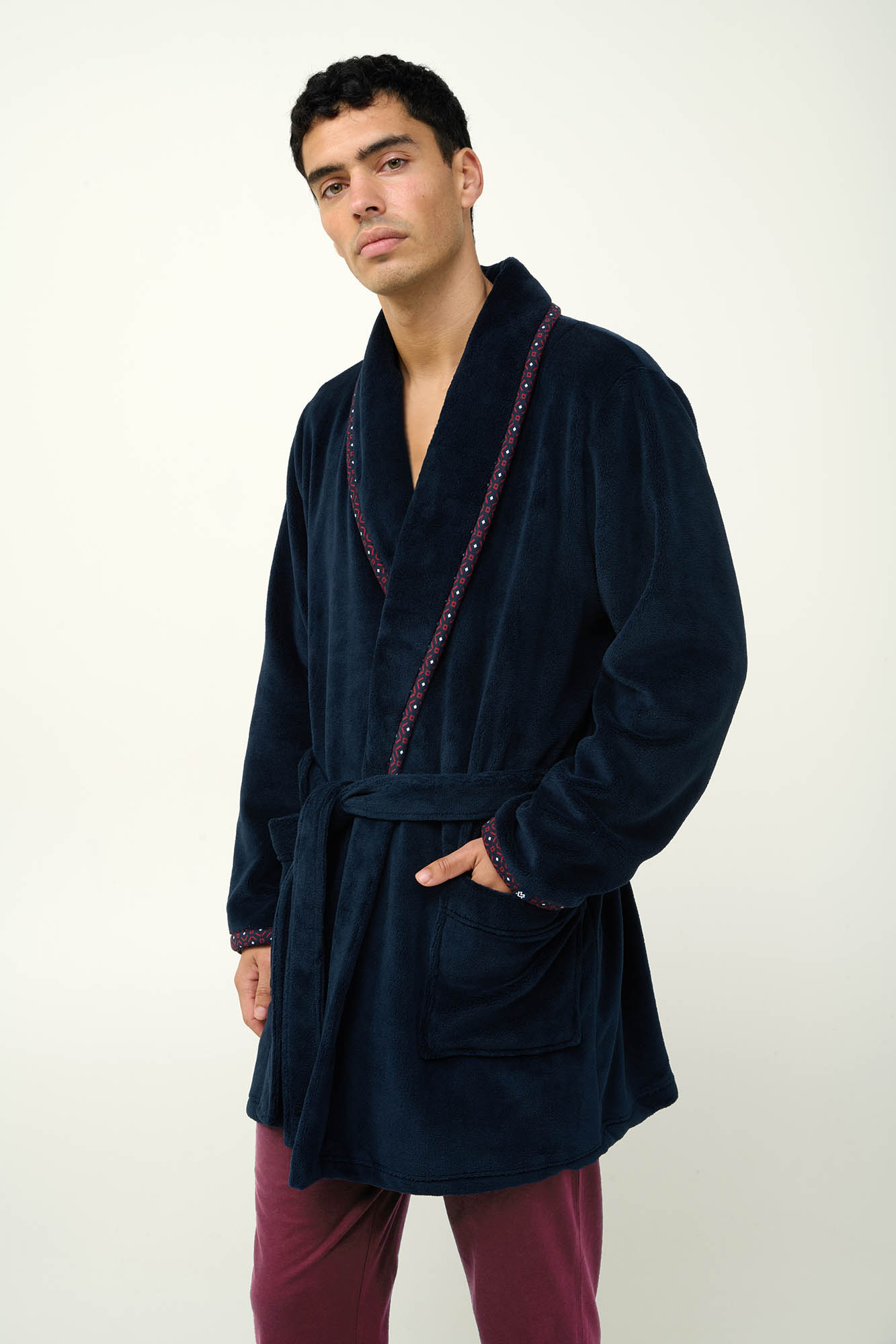 Σταυρωτή Ανδρική Fleece Ρόμπα