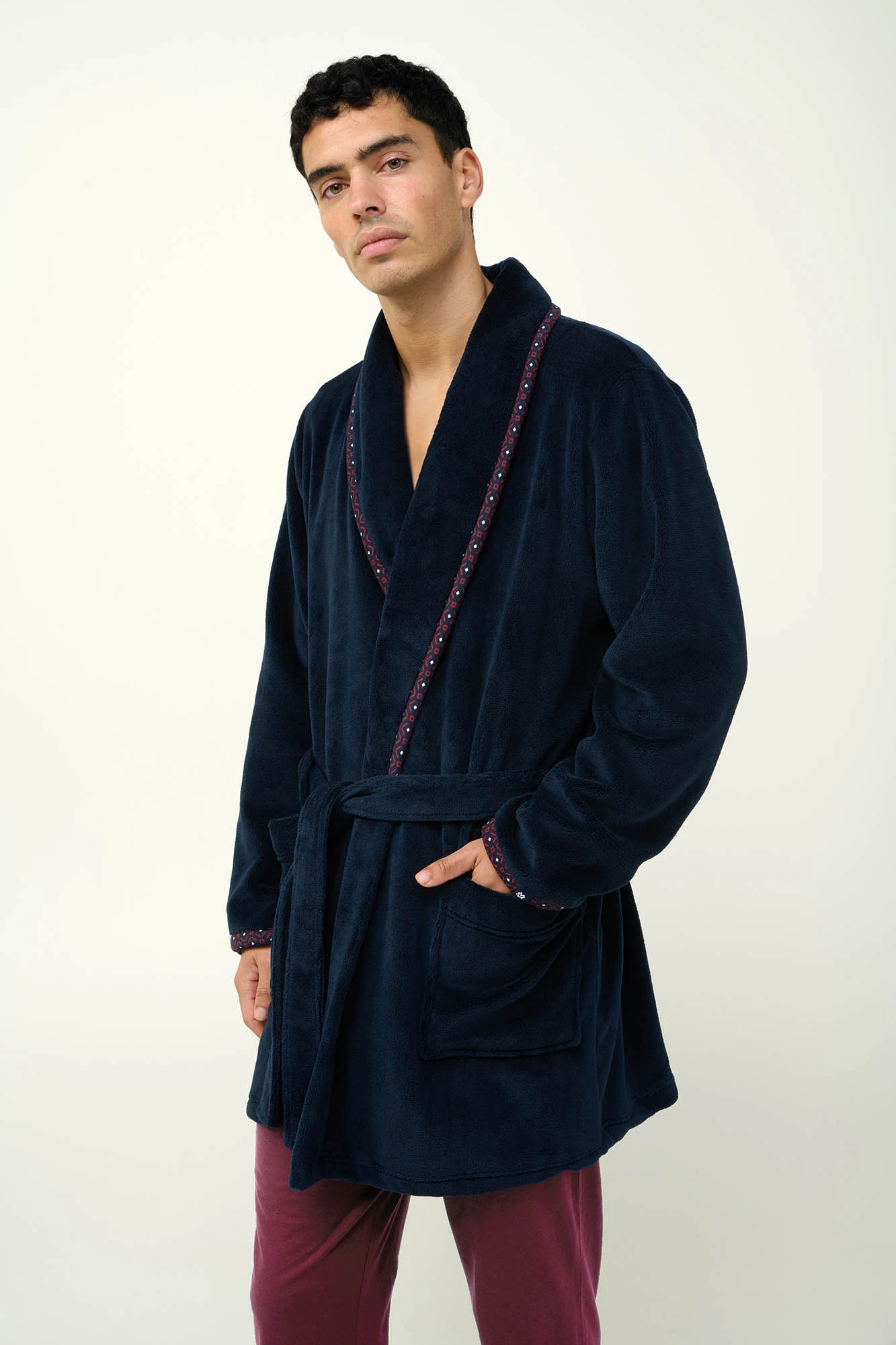 1_0925247583 Σταυρωτή Ανδρική Fleece Ρόμπα