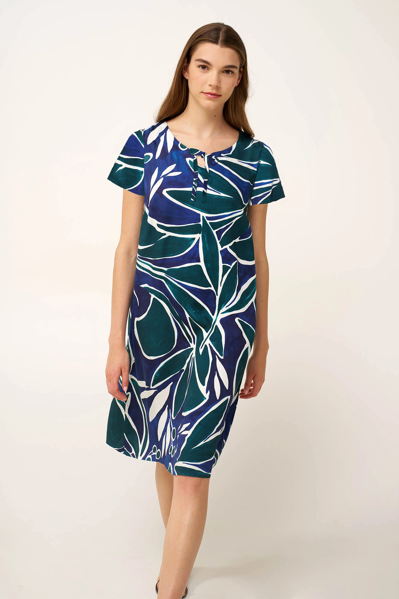 1_0927983454 Καλοκαιρινό Ωκεάνιο Φόρεμα από Ποπλίνα