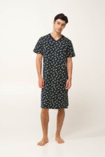 Ανδρικό Βαμβακερό Νυχτικό με V