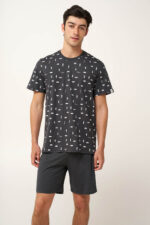 Ανδρική  Βαμβακερή Πυτζάμα με Σανίδες