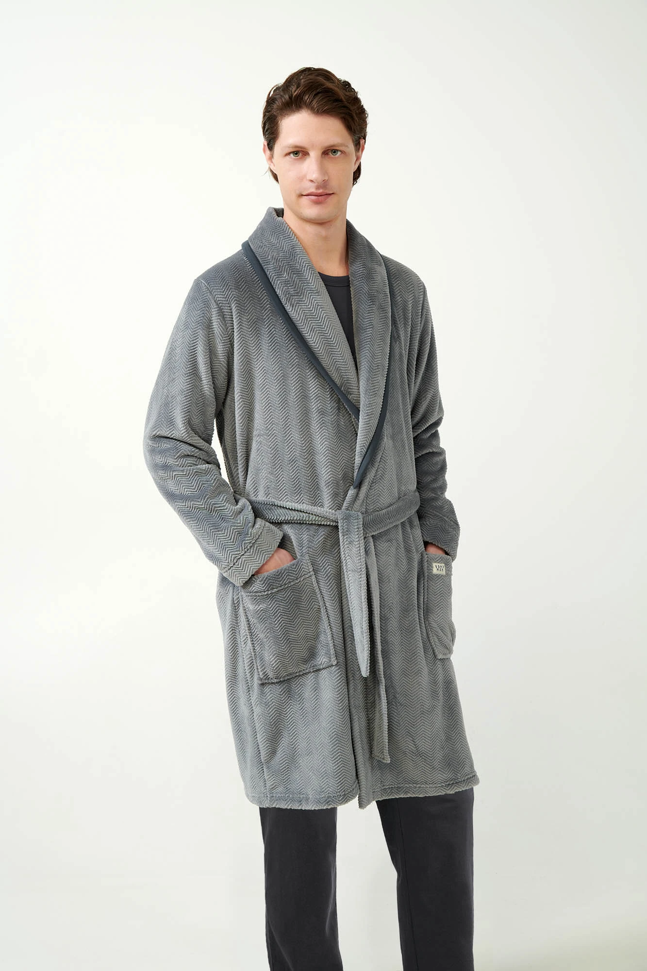 1_0938746554 Μακριά Σταυρωτή Fleece Ρόμπα