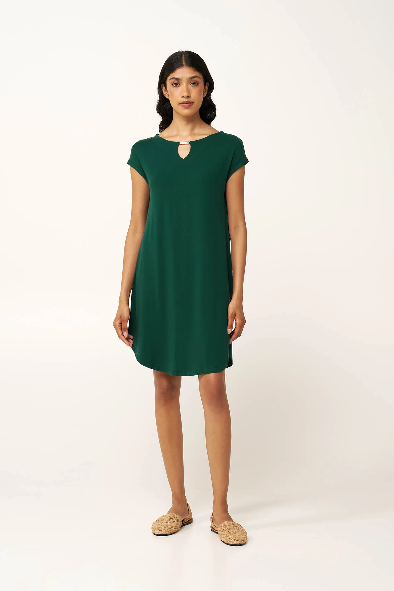 1_0947161061 Μονόχρωμο Καλοκαιρινό Viscose Φόρεμα με