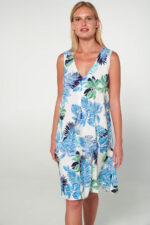 Φλοράλ Αμάνικο Φόρεμα