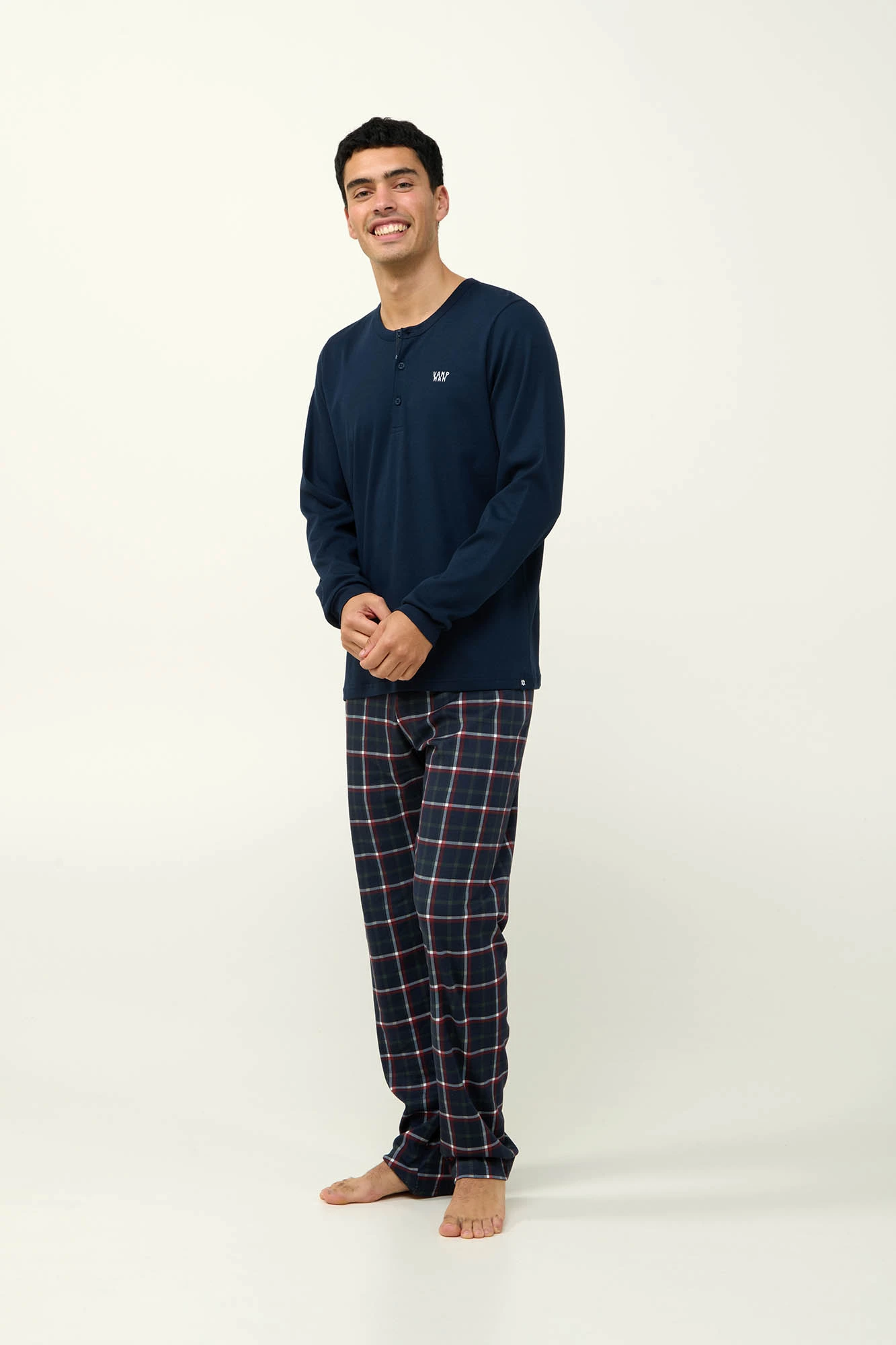 1_0957404634 Ανδρική Βαμβακερή Πυτζάμα με Πατιλέτα