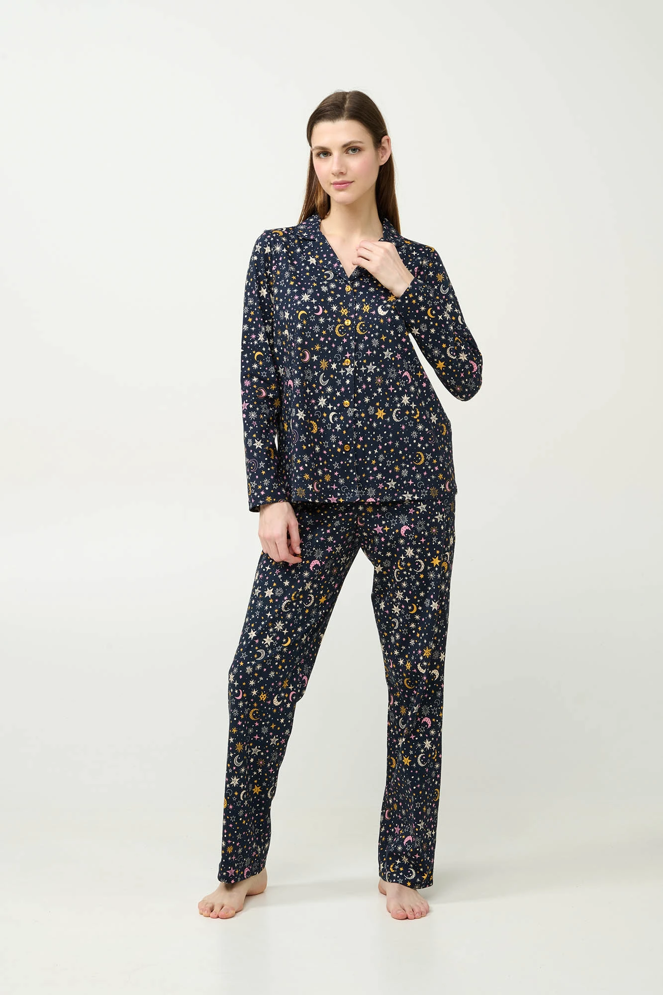 1_0961405475 Γυναικεία Βαμβακερή Κουμπωτή Πυτζάμα