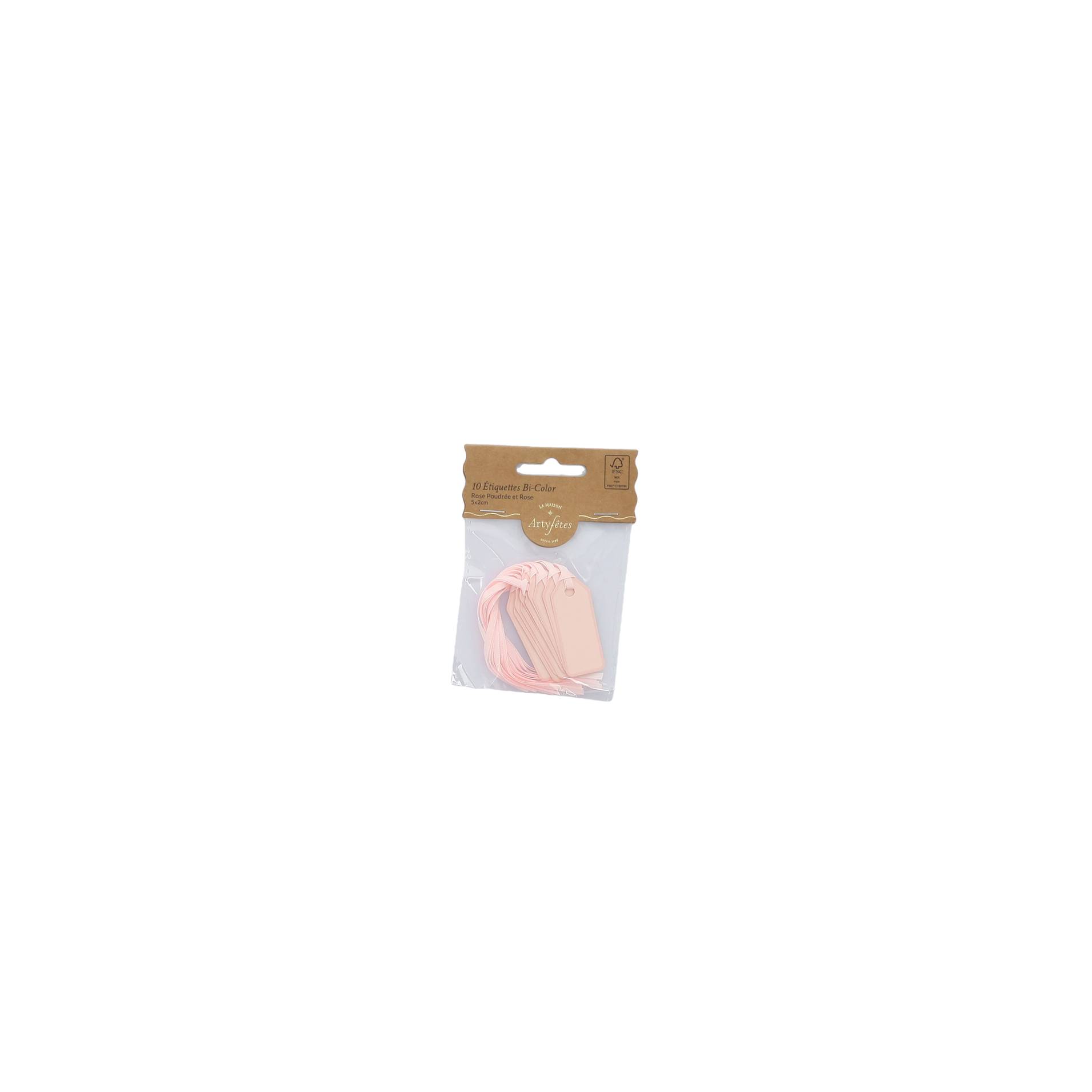 Beauty Home 10 Ετικέτες Χάρτινες με κορδέλα – Ροζ 5 x 2 cm