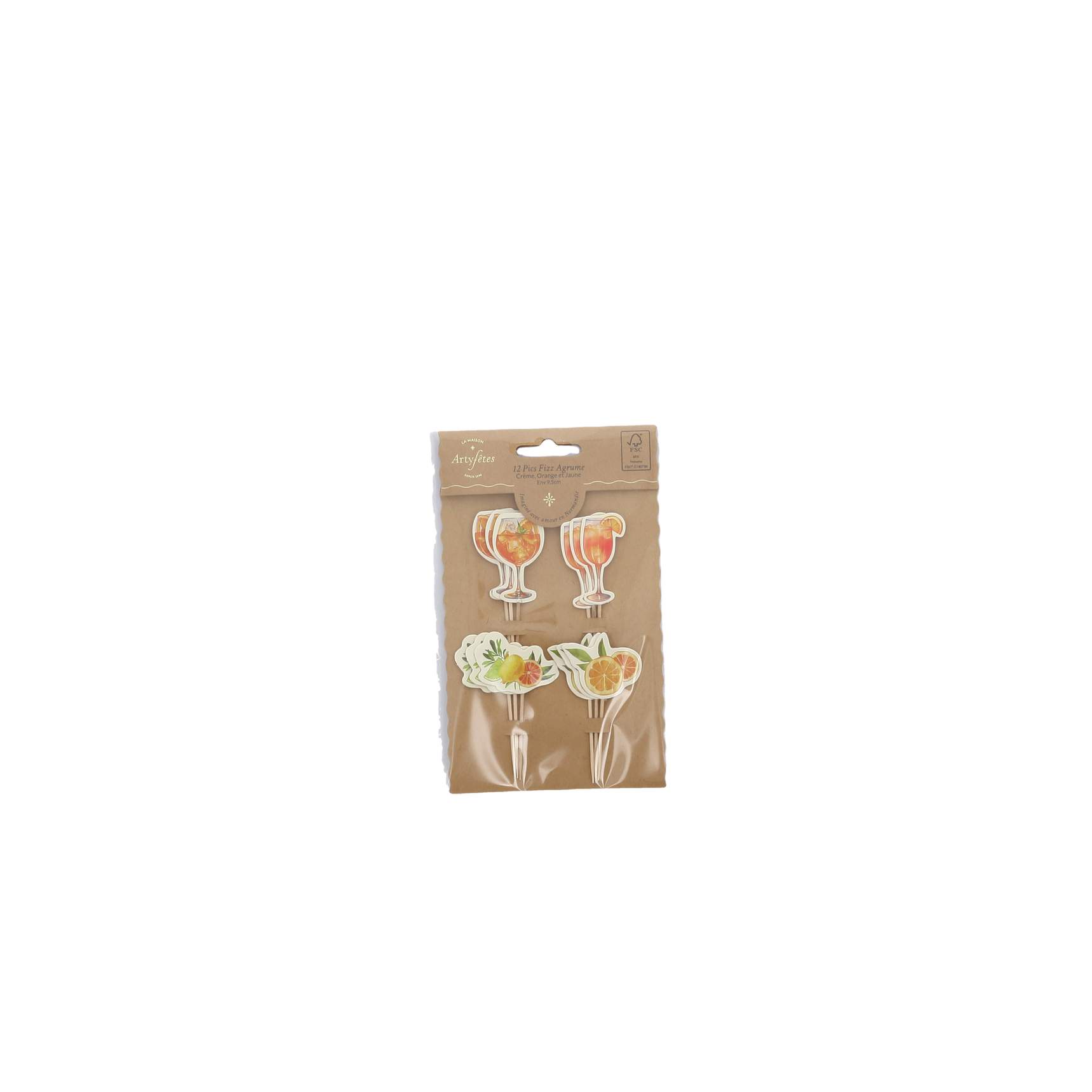 Beauty Home 12 Ταμπελάκια με θέμα “Fizz Citrus” 9,5cm