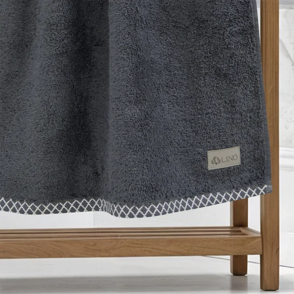 2000029998-a LINO Πετσέτα Προσώπου (50x90) Marley Ανθρακί