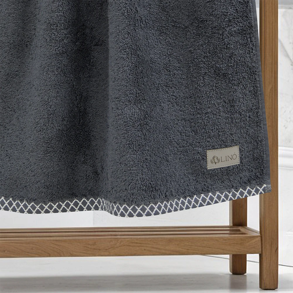 2000029998-a LINO Πετσέτα Προσώπου (50x90) Marley Ανθρακί