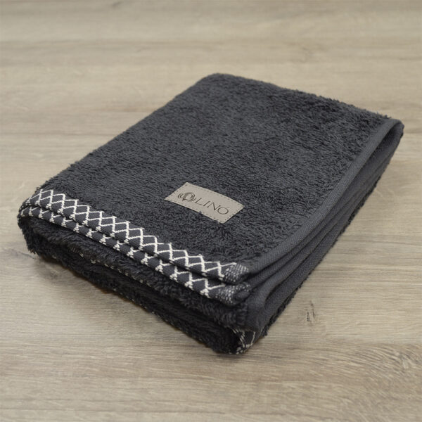 2000029998-b LINO Πετσέτα Προσώπου (50x90) Marley Ανθρακί