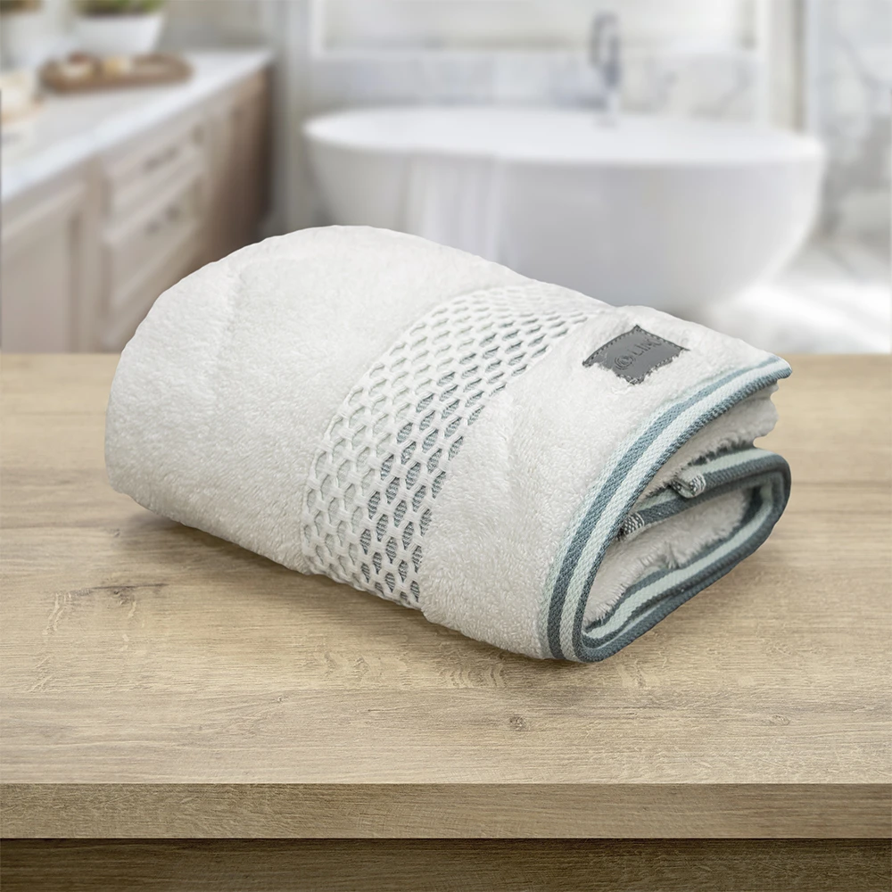 LINO Πετσέτα Προσώπου (50x90) Igalo Λευκό/Μέντα