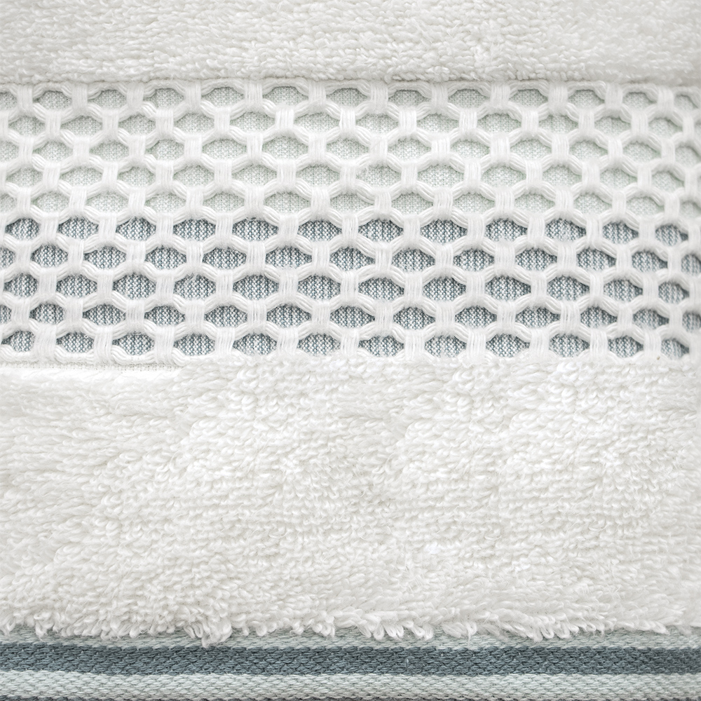 LINO Πετσέτα Προσώπου (50x90) Igalo Λευκό/Μέντα