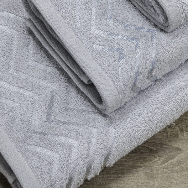 LINO Σετ πετσέτες 3τμχ (30x50,50x90,70x140) Wavie Ανοιχτό Γκρι