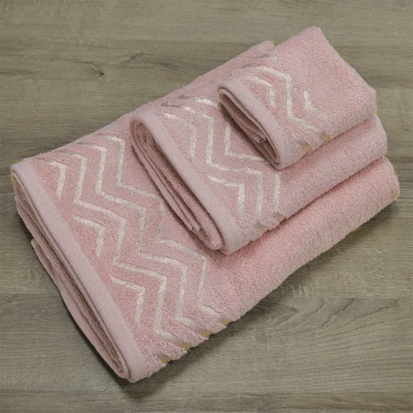 2100002125-a LINO Σετ πετσέτες 3τμχ (30x50,50x90,70x140) Wavie Κοραλί