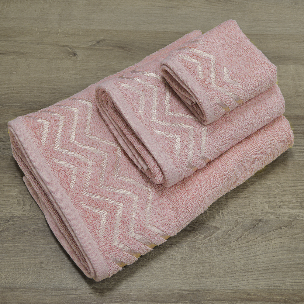 LINO Σετ πετσέτες 3τμχ (30x50,50x90,70x140) Wavie Κοραλί