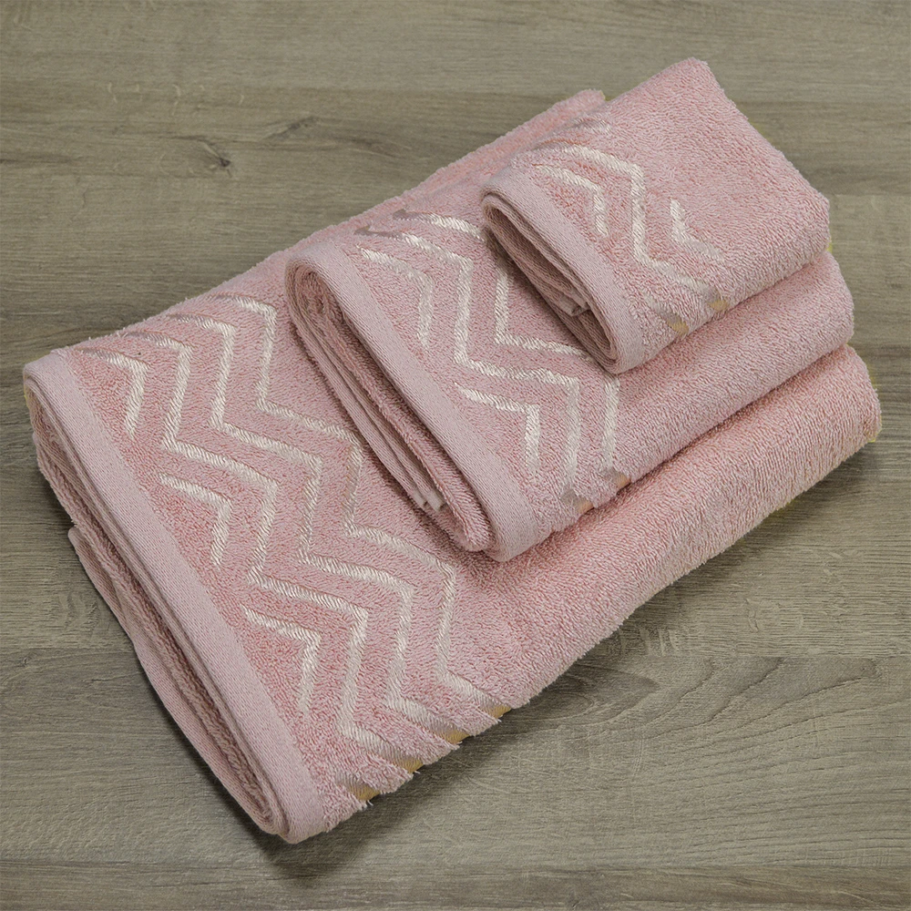 2100002125-a LINO Σετ πετσέτες 3τμχ (30x50,50x90,70x140) Wavie Κοραλί