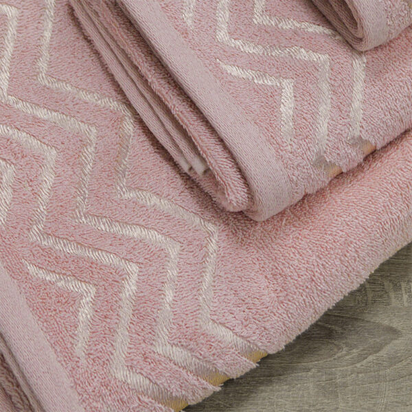 LINO Σετ πετσέτες 3τμχ (30x50,50x90,70x140) Wavie Κοραλί