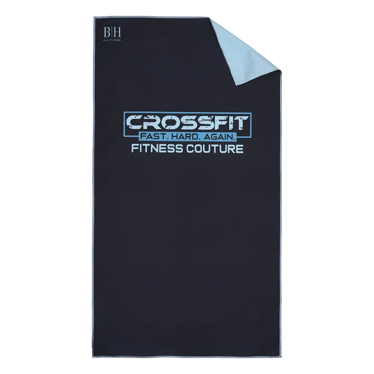 Beauty Home Πετσέτα γυμναστηρίου Microfiber Art 2202 50x90 Μαύρο,Σιέλ