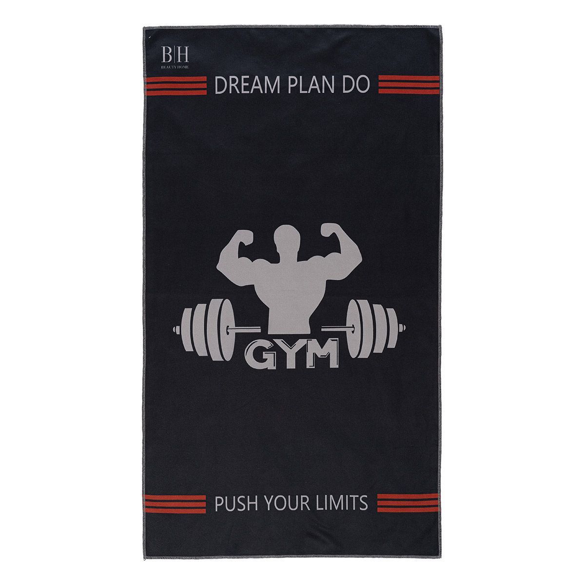 Beauty Home Πετσέτα γυμναστηρίου Microfiber Art 2242 50x90 Μαύρο,Γκρι