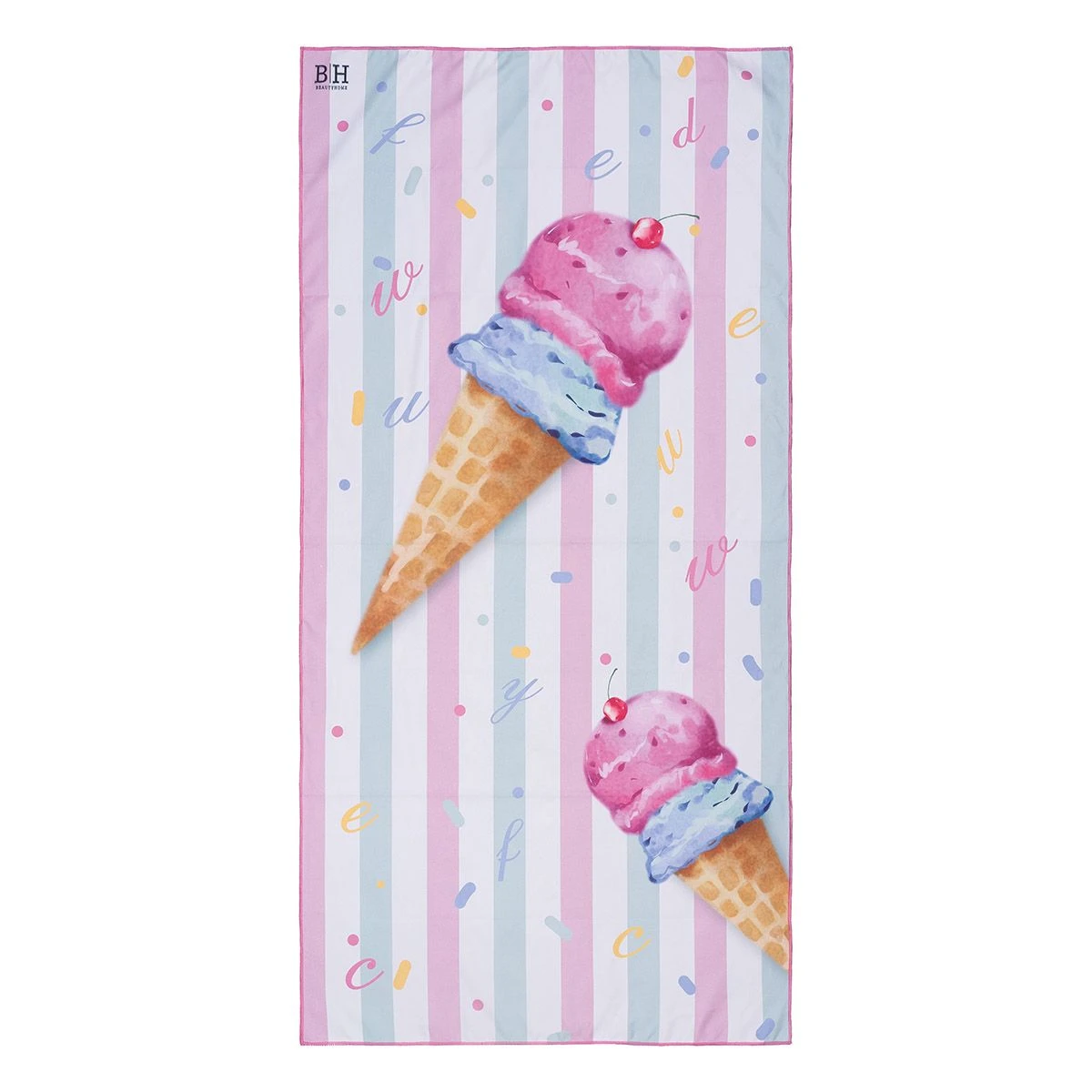 2267 Beauty Home Πετσέτα θαλάσσης διπλής όψης παιδική Microfiber Αrt 2267 Ροζ
