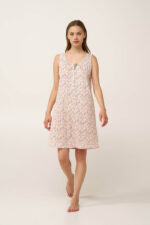 Φλοράλ Βαμβακερό Νυχτικό με Πατιλέτα - Image 2