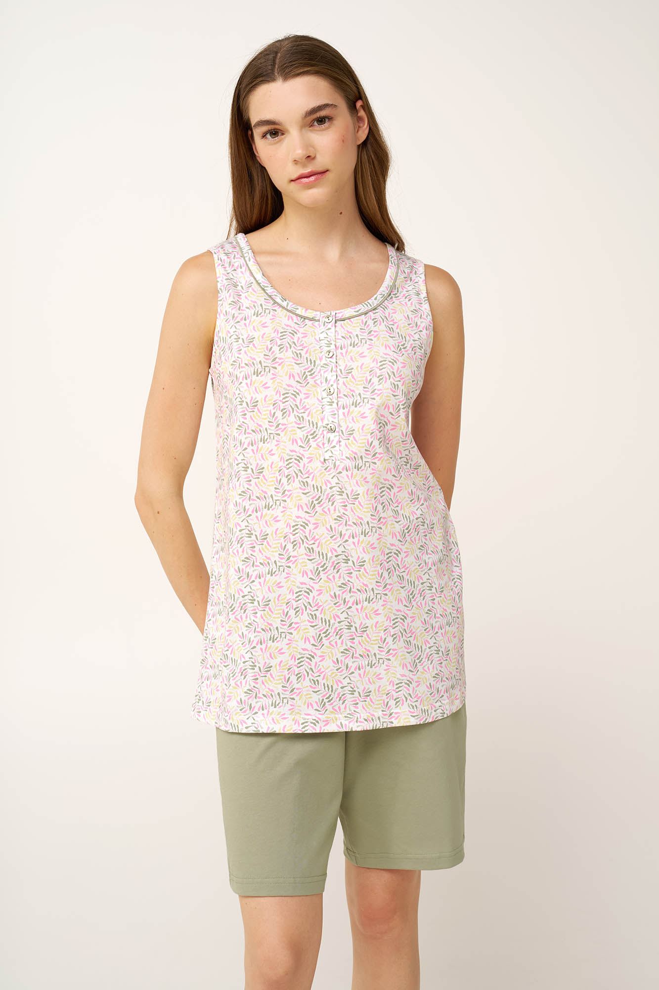 Αμάνικη Γυναικεία Πυτζάμα με Πατιλέτα