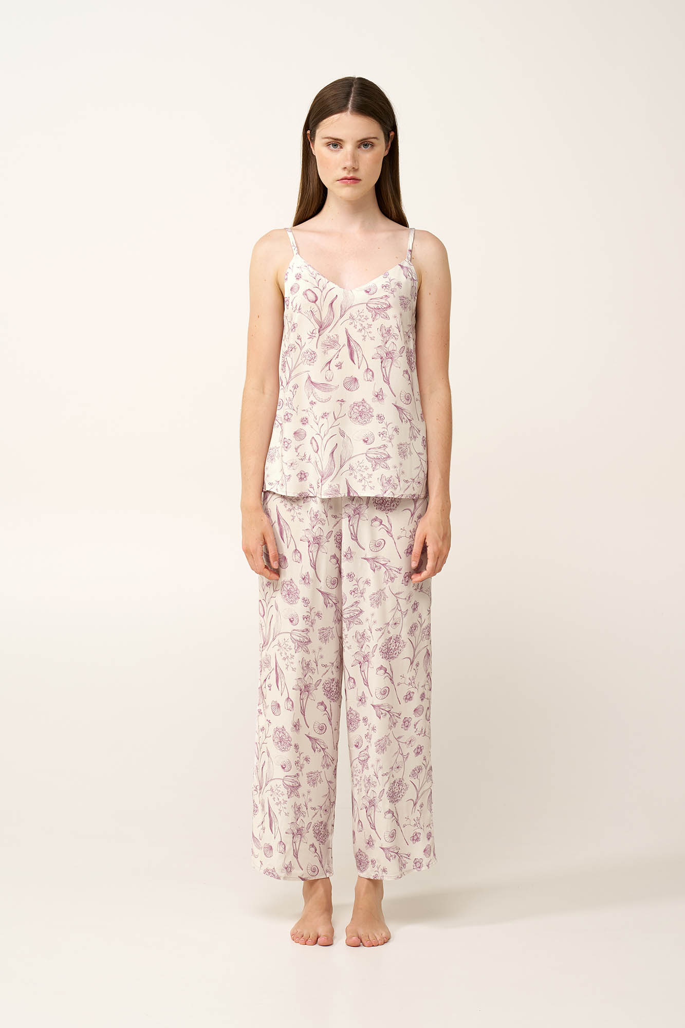 Γυναικεία Φλοράλ Πυτζάμα με Τιράντες