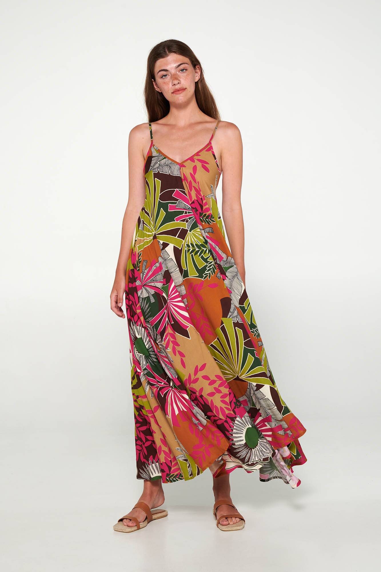 Εμπριμέ Μακρύ Φόρεμα