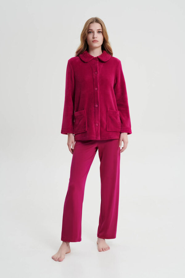 Μονόχρωμη Κουμπωτή Ρόμπα