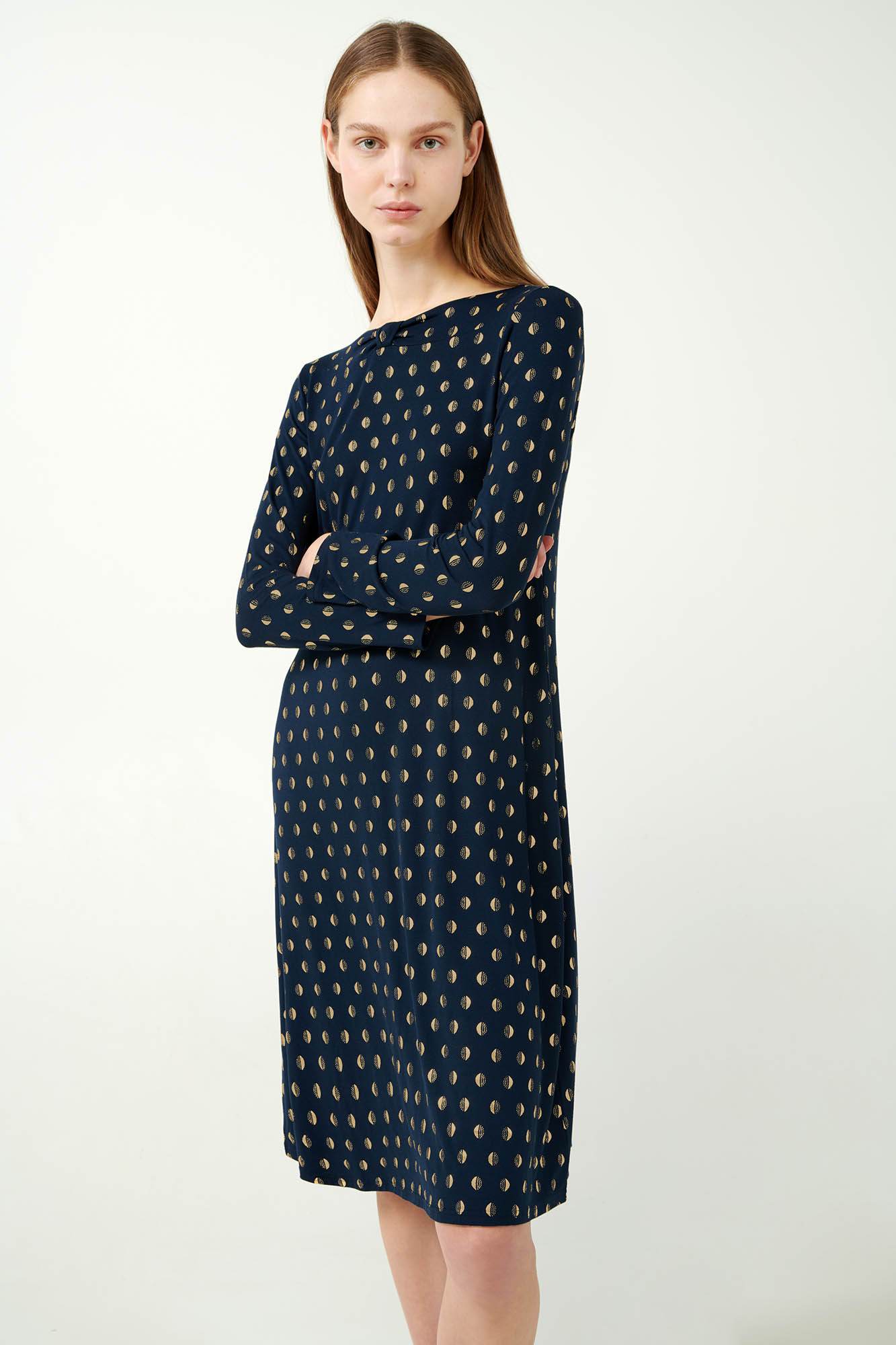 2_0087719216 Νυχτικό Micromodal με Χρυσό Μοτίβο